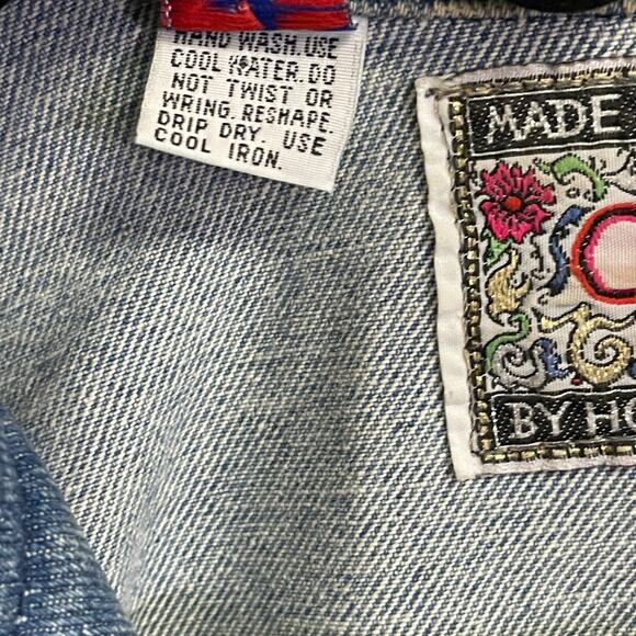 Vintage Goal by Hot Property Rhinestone Studded Denim Jean Jacket Small AS IS - Picture 9 of 12